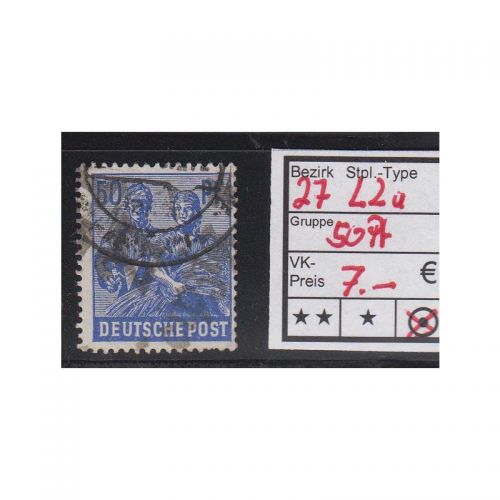 Bezirk 27 nr. 002a Leipzig gest. 50 Pf.   geprüft
