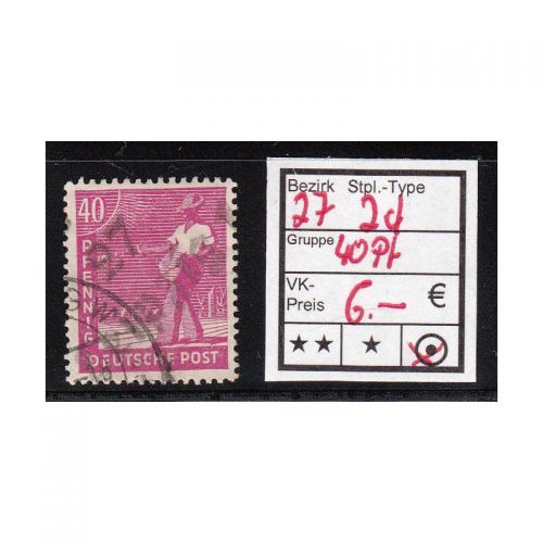 Bezirk 27 nr. 002d Leipzig gest. 40 Pf.   geprüft