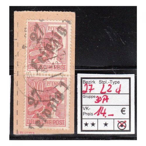 Bezirk 27 nr. 002d Leipzig gest. 30 Pf.   geprüft