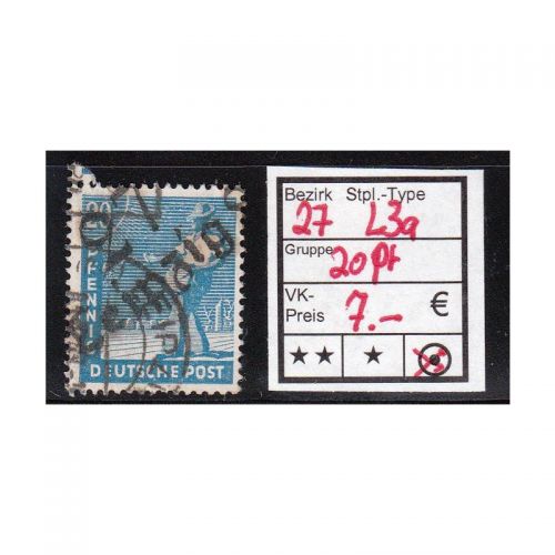 Bezirk 27 nr. 003a Leipzig gest. 20 Pf.   geprüft