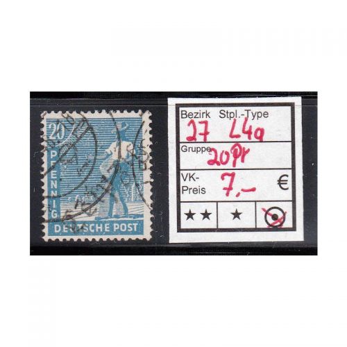Bezirk 27 nr. 004a Leipzig gest. 20 Pf.   geprüft