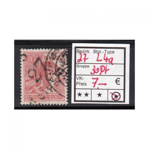 Bezirk 27 nr. 004a Leipzig gest. 30 Pf.   geprüft