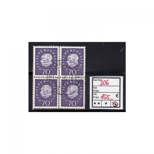 Bund 1959, Mich.-Nr.: 306 gestempelt 4er-block