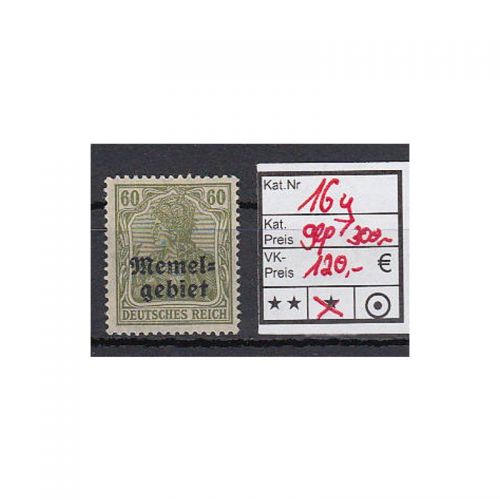 Memel 1920 Mi.  Nr.16 y * geprüft/Befund