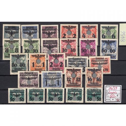 GG 1940, Mi.-Nr. 14-39 gest. LUXUS