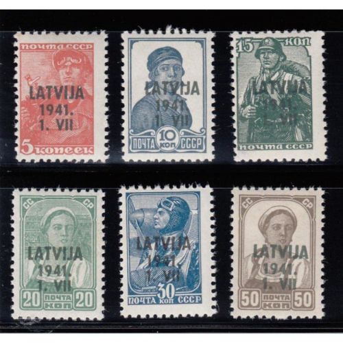 Lettland  , Mi.-Nr.  1-6 **
