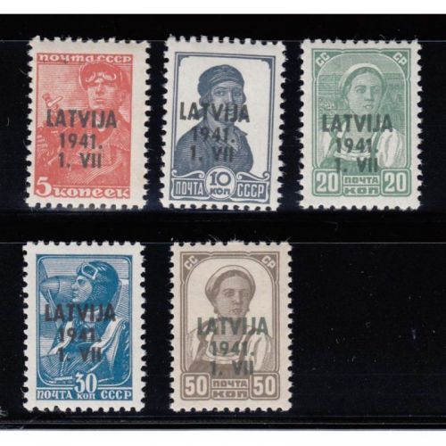 Lettland  , Mi.-Nr.  1-6 ** (ohne 3)  Michel 26,00