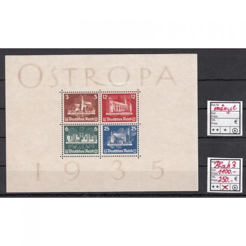 DR 1935, Mich.-Nr.: 576-79  Block 3 (*) (Mangel)