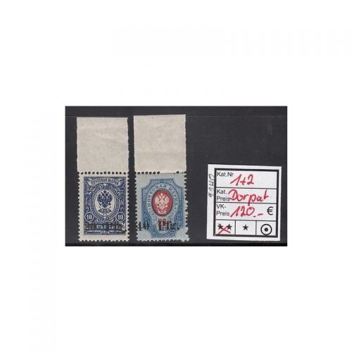 Ober. Ost DORPAT 1916, Mi.-Nr. 1+2 **