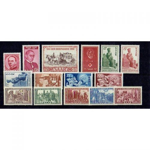 Saarland  1950 Mi. Nr. 289-303 ** Komplett