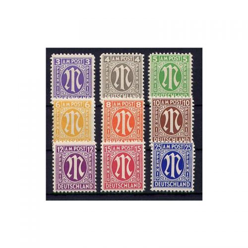 Bizone 1945  Mi. Nr.  1-9 ** Amerikanischer Druck