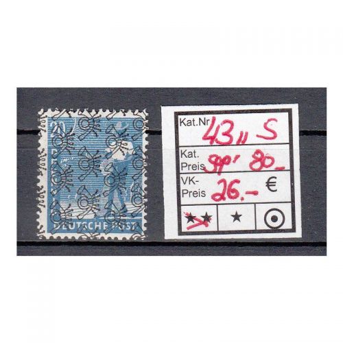 Bizone 1948  Mi. Nr. 43 II S ** geprüft