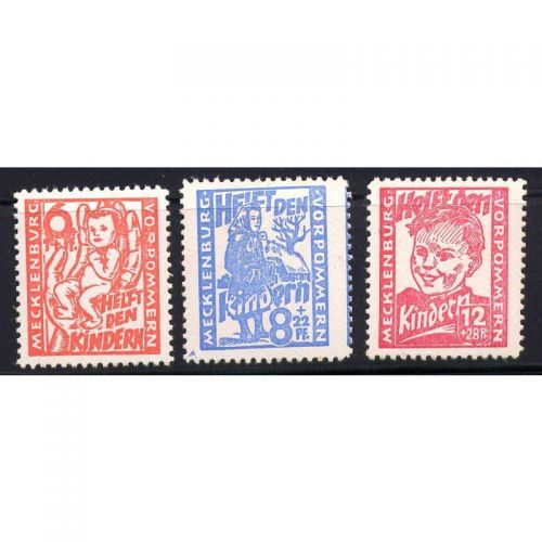SBZ  1945 Mi.-Nr.:  26-28 **  Mecklenburg-Vorpommern