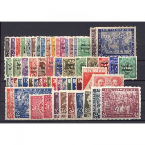 SBZ   1948-49 Mi.-Nr.:182-241  ** (Allg. Ausg.) Komplett ohne Block 6