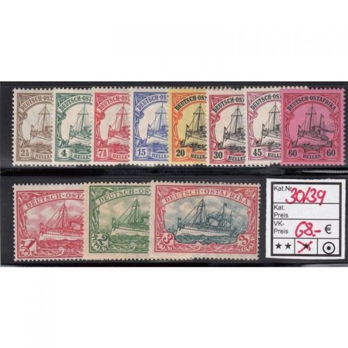 Kolonien Dt. Ostafrika 1905, Mich.-Nr.: 30-39 *