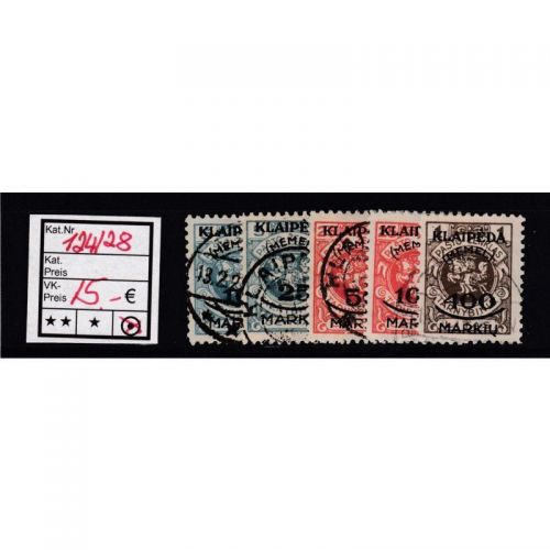 Memel 1923 Mi. Nr. 124-128   gestempelt