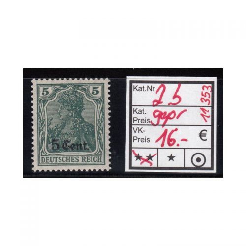 Etappeng. West 1914, Mi.-Nr. 2 b ** geprüft