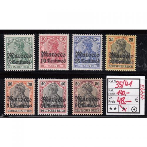 DAP Marokko 1906, Mich.-Nr.: 35-41 *