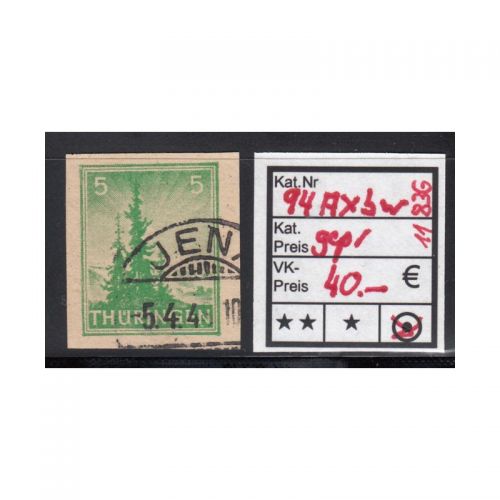 SBZ  1945 Mi.-Nr.: 94 AX bw U  gestempelt  geprüft