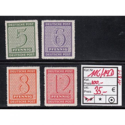 SBZ  1945 Mi.-Nr.:116-19 XD **