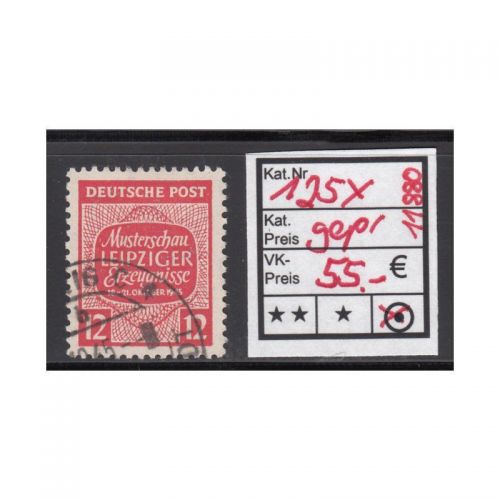 SBZ  1945 Mi.-Nr.:125 X gestempelt  geprüft