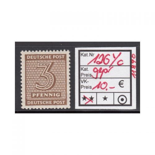 SBZ  1945 Mi.-Nr.:126 Y c  **  geprüft