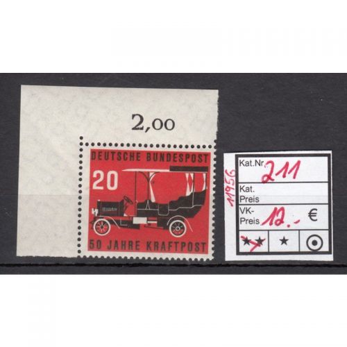 Bund 1955, Mich.-Nr.: 211 ** Eckrand