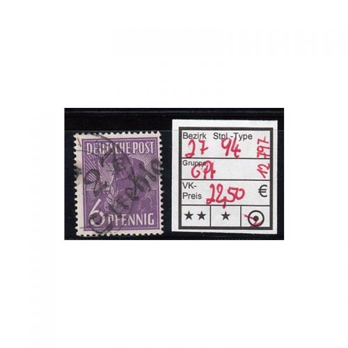 Bezirk 27  nr. 094 Strehla gest.  6 Pf.   geprüft