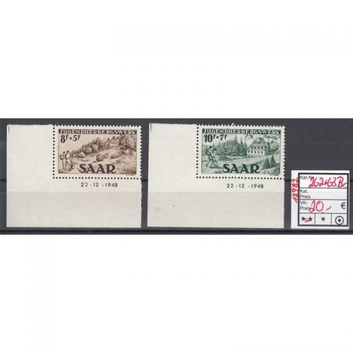 Saarland 1949 Mi. Nr. 262+63 Br **   (Druckdatum)
