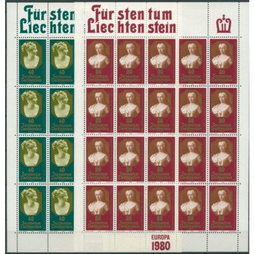 Liechtenstein 1980 : Mi.-Nr.:741+42 ** Bogen