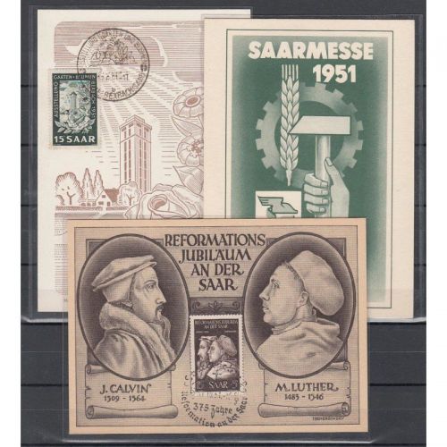 Saarland 1951 Mi. Nr. 306-08 Gestempelt auf Karte FDC