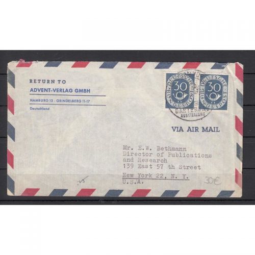Bund 1951, Mich.-Nr.: 132 MeF  in die USA
