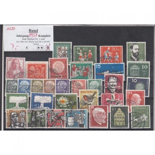 Bund 1957, Mich.-Nr.: 249-280 Gestempelt Komplett