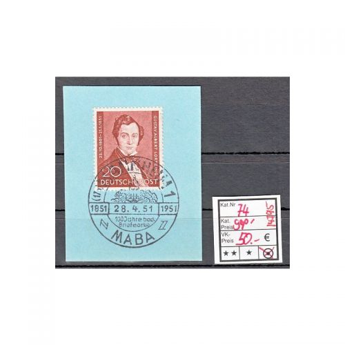 Berlin 1951, Mich.-Nr.: 74 LUXUS Vollstempel gepr.