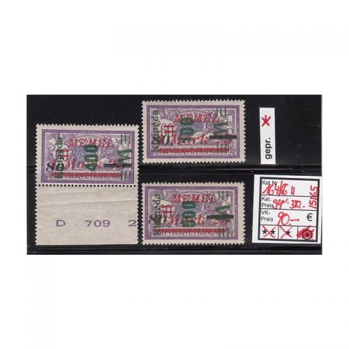 Memel 1923 Mi. Nr. 164-66 II **/* geprüft  Michel 390,00