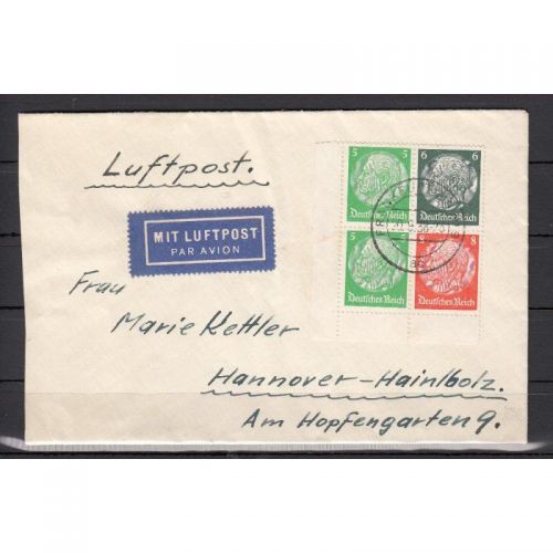 DR 1937, Mich.-Nr.: W 69+70 Eckrand gelaufen