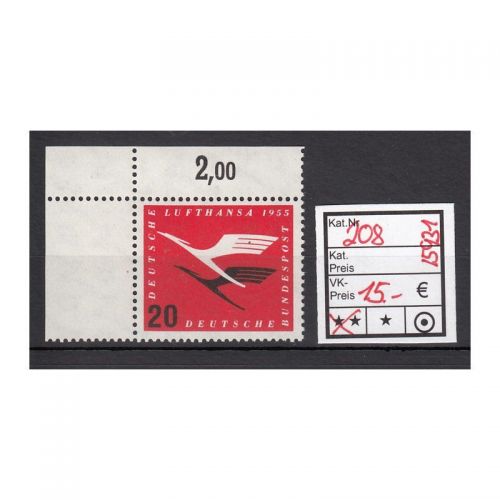 Bund 1955, Mich.-Nr.: 208 ** Eckrand