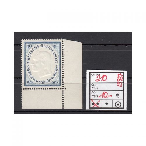 Bund 1955, Mich.-Nr.: 210 ** Eckrand