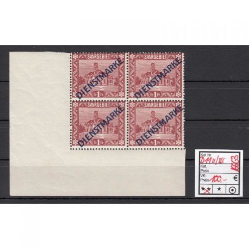 Saargebiet 1922 Mi. Nr.11 II /III ** (Dienstmarken) Plattenfehler