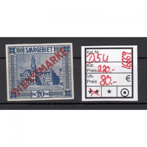 Saargebiet 1922 Mi. Nr. 5 U  ** (Dienstmarken)