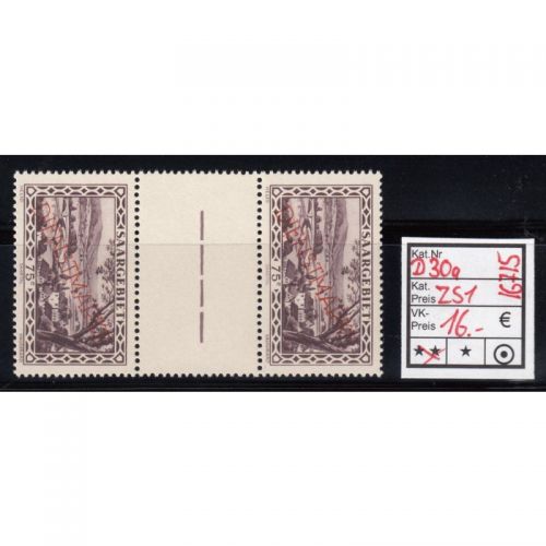 Saargebiet 1929 Mi. Nr. 30 a ZS 1 ** (Dienstmarken)