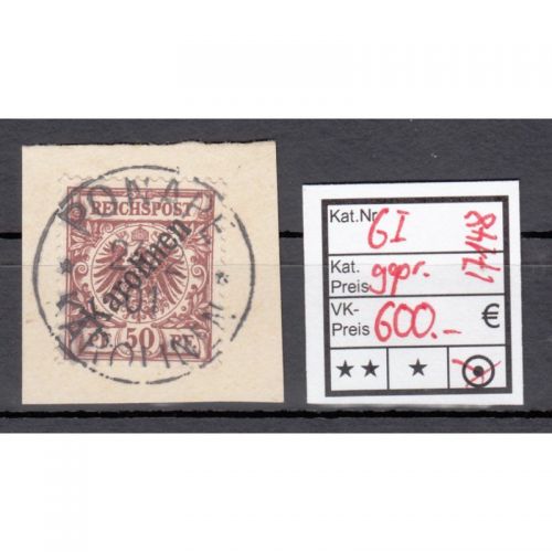 Kolonien Karolinen 1899, Mich.-Nr.: 6 I gestempelt/geprüft/Attest
