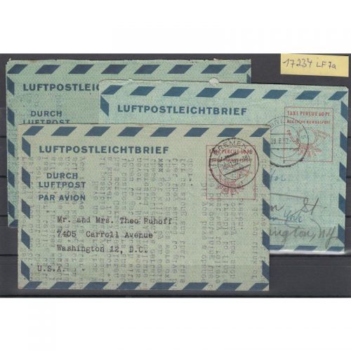Bund 1951, Mich.-Nr.: LF 7 a  gebraucht  3 mal