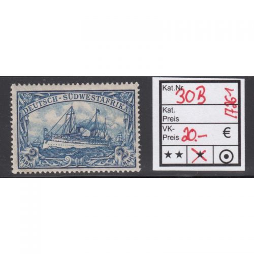 Kolonien Dt. Südwestafrika 1906, Mich.-Nr.: 30 B *