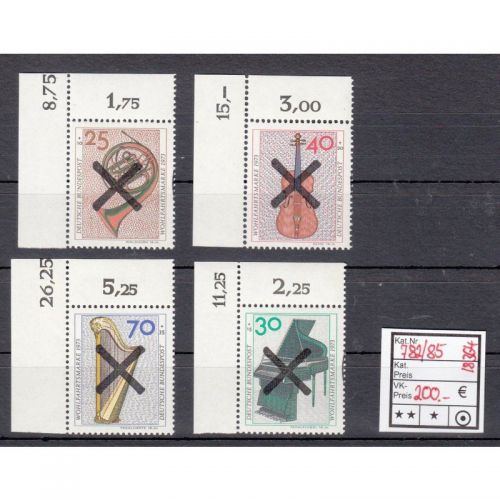Bund 1973, Mich.-Nr.: 782-85 Eckrand KBWZ + Andreaskreuz