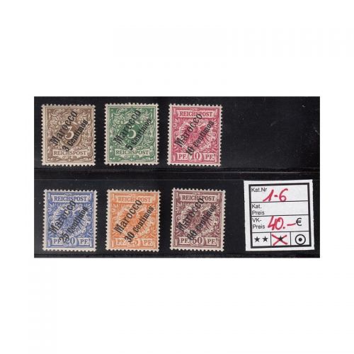 DAP Marokko 1899, Mich.-Nr.: 1-6 *