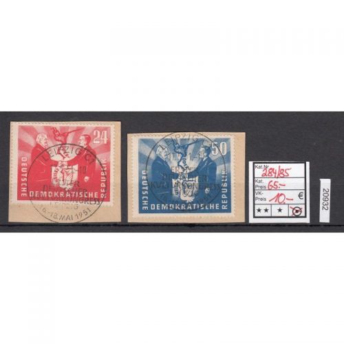 DDR 1951, Mich.-Nr.: 284+85 LUXUS Voll-Stempel