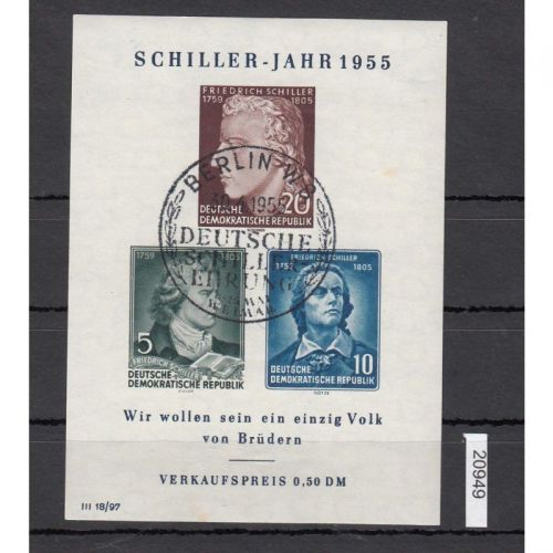 DDR 1955, Mich.-Nr.: 464-66 B Block 12 IV gestempelt/Luxus+gummi