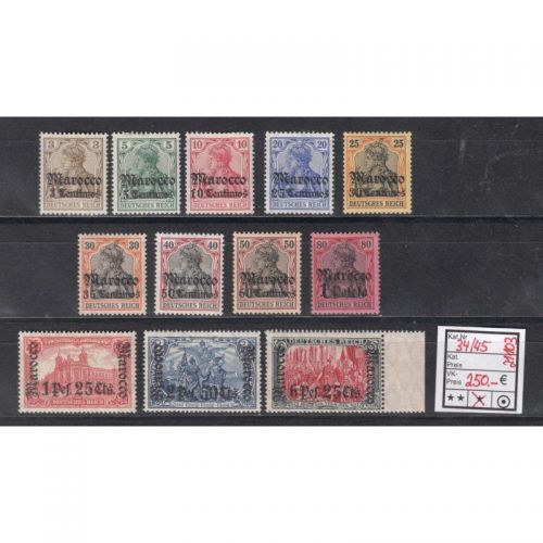 DAP Marokko 1906, Mich.-Nr.: 34-45 *