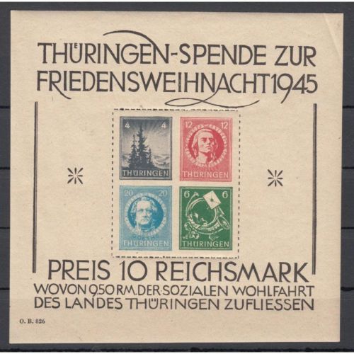 SBZ  1945 Mi.-Nr.:  Block 2 t **  mangel